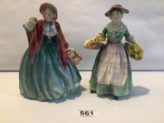 TWO ROYAL DOULTON FIGURINES, DAFFY DOWN DILLY (HN1712) A/F AND LADY CHARMAIN (HN1948) A/F