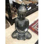 A VINTAGE SEATED BUDDHA, 54CM