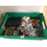 A CRATE OF MIXED COSTUME JEWELLERY