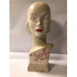 ART DECO DISPLAY HAT STAND MADE FROM FIBREGLASS, JACOLL REGD HAT, 48CM