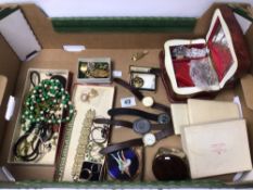 MIXED COSTUME JEWELLERY AND WATCHES, INCLUDES VINTAGE CORO BRACELET