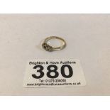 18CT GOLD AND DIAMONDS (ONE MISSING) RING SIZE I