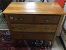 VICTORIAN PINE TWO OVER TWO CHEST OF DRAWERS, 91 X 44 X 89CM
