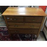 VICTORIAN PINE TWO OVER TWO CHEST OF DRAWERS, 91 X 44 X 89CM