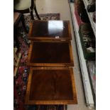 VINTAGE NEST OF THREE TABLES WITH INLAY