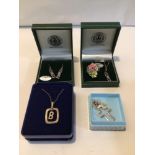 BOXED SILVER/WHITE METAL JEWELLERY NECKLACE EARRINGS AND MORE