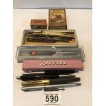 MIXED QUANTITY OF PENS PARKER, NIBS AND MORE
