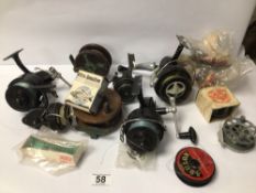 VINTAGE FISHING REELS, INTREPID-DE-LUX, MITCHELL 30X INTREPID SUPER-CAST AND MORE
