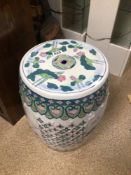 CHINESE FAMILLE ROSE PORCELAIN GARDEN SEAT, 47 X 32CM