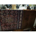 TWO VINTAGE PERSIAN RUGS, THE LARGEST 163 X 102CM