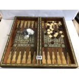 A VINTAGE INLAY GAMES BOX (BACKGAMMON)