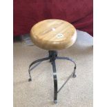 INDUSTRIAL ADJUSTABLE VINTAGE STOOL