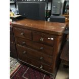 VICTORIAN MAHOGANY TWO OVER THREE CHEST OF DRAWERS, 115 X 98 X 46CM