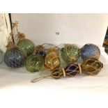 MIXED COLOURED GLASS FISHING FLOATS