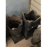 TWO VICTORIAN POTTERY CHIMNEY POTS, THE LARGEST 75CM