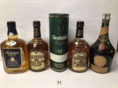 MIXED ALCOHOL, CHIVAS REGAL, GLENFIDDICH, BALENTINES D. O. M BENEDICTINE