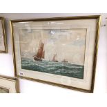 G. S. WALTERS, WATERCOLOUR, SEASCAPE FRAMED AND GLAZED, 63 X 47CM