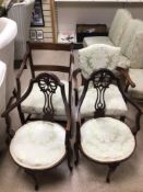 FOUR VICTORIAN ARMCHAIRS