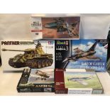 FOUR BOXED MODEL KITS OF AIRCRAFT, BLUE MAX, HOBBY AND REVELL
