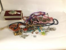 MIXED COSTUME JEWELLERY, NECKLACES, CAMEOS AND MORE