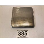 HALLMARKED SILVER ENGINE TURNED CIGARETTE CASE CHESTER 1931 TREVITT & SONS, 75G