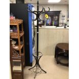 BLACK LACQUERED BENTWOOD COAT STAND