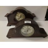 TWO EDWARDIAN MANTEL CLOCKS IN MAHOGANY CASES BOTH FRENCH MOVEMENTS