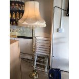 BRASS STANDARD LAMP WITH SHADE, 170CM