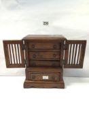 MINIATURE WOODEN CHEST WITH FOUR DRAWERS, 24CM