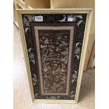 ORIENTAL SILK IN FRAME, 71 X 37CM