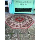 OCTAGONAL VINTAGE RUG, 248CM DIAMETER