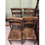 FOUR ELM GLENISTER CHAPEL CHAIRS