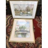 JESS WHITE, WATERCOLOUR, M.P. GREENWOOD, WATERCOLOUR BOTH FRAMED AND GLAZED, THE LARGEST 71 X 53CM