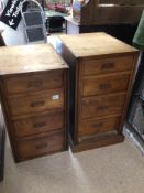 TWO FOUR DRAWER CHESTS BOTH MISSING HANDLES