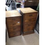 TWO FOUR DRAWER CHESTS BOTH MISSING HANDLES