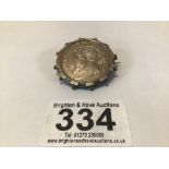 SOUTH AFRICAN 21/2 SHILLING COIN (1896) IN HALLMARKED SILVER BROOCH MOUNT