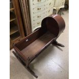 VICTORIAN MAHOGANY ROCKING CRIB, 85 X 70CM