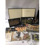 LARGE COLLECTION OF WW2 ELASTOLIN FIGURES AND ADOLF HITLER PICTURES, MODEL PANZER TANK, AND MORE