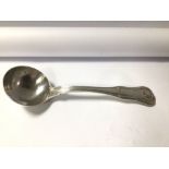 GEORGE II HALLMARKED SILVER FIDDLE & SHELL PATTERN SAUCE LADLE, SARAH, AND JOHN BLAKE, 1817, 96