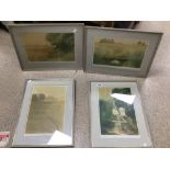 FOUR MICHAEL CARLO 1970'S LIMITED EDITION PRINTS ALL FRAMED AND GLAZED, 53 X 42CM