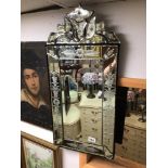 VENETIAN STYLED MIRROR, 75 X 35.5CM