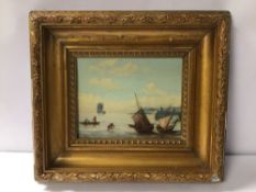 ATTRIBUTED TO PETER MONAMY OIL ON BOARD IN A GILDED FRAME, 30 X 26CM