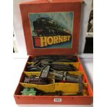 VINTAGE BOXED CLOCKWORK MECCANO HORNBY TRAIN SET ‘TANK GOODS’ NO.40. CONTENTS UNCHECKED.