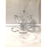 STUART CUT GLASS CRYSTAL CENTREPIECE BOWL, 23CM