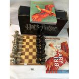 HARRY POTTER BOXED CHESS SET, BOOK AND POSTER