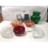 MIXED GLASSWARE, CARNIVAL GLASS, WHITEFRIARS AND MORE