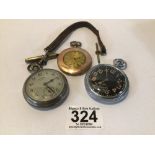 THREE VINTAGE POCKET WATCHES, UNTESTED