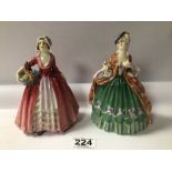 TWO ROYAL DOULTON FIGURINES. ‘JANET’ HN1537 AND ‘SIBELL’ HN1695. BOTH A/F AND LARGEST BEING 17CM