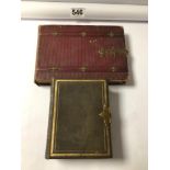 EARLY VICTORIAN PHOTOGRAPH ALBUMS WITH GILT EDGES 1863 DATED FULL OF CARTE DE VISITE PHOTOGRAPHS