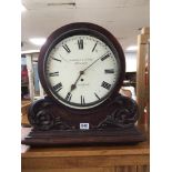 EARLY VICTORIAN ROSEWOOD BARRAUD AND LUND LARGE MANTLE CLOCK SINGLE FUSEE A/F, 52 X 52CM